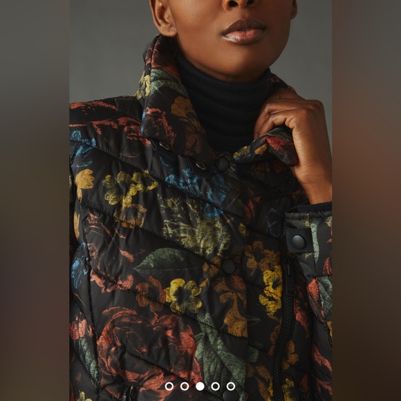 NWT Bernardo Floral Quilted Puffer Jacket Large - Picture 5 of 8